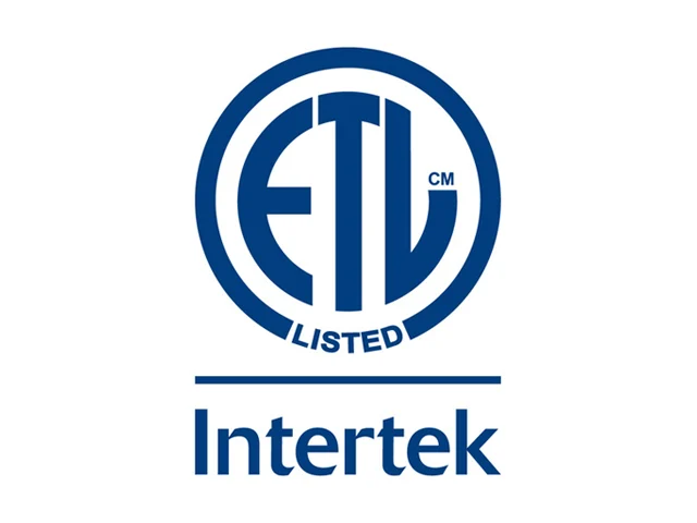The ETL Listed mark and Intertek logo in blue, indicating that a product has been tested and meets safety standards set by Intertek.
