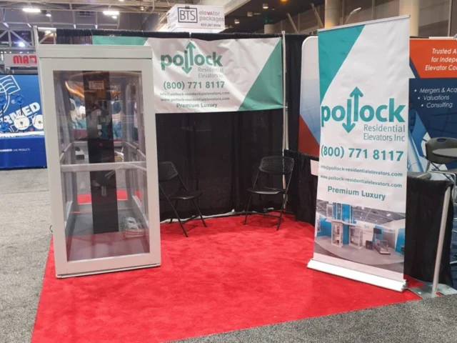 Pollock Homelifts elevator at a trade show